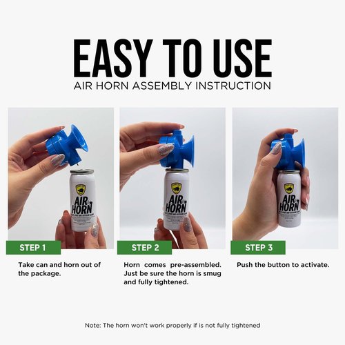 Guard Dog Security Air Horn for Safety, Loud Blow Horn, Hand Held Mini Air Horn, Fog and Boat Horn for Marine, Football Games, Sporting Events and Outdoor Alarms, Powerful 1-Mile Sound Blast 1.4 oz