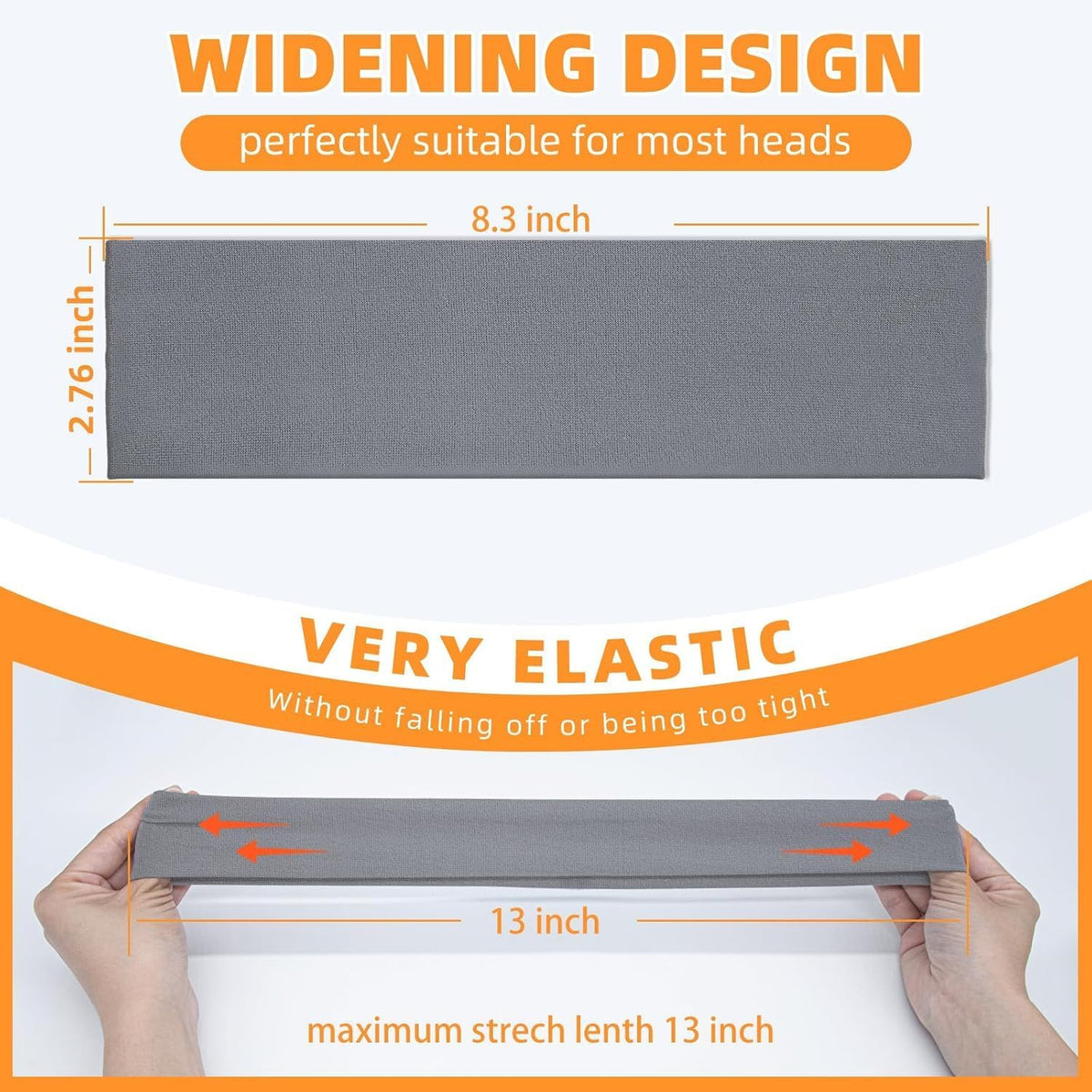 Skiennix 8PCS Non-Slip Sports Headbands - Soft, Elastic & Sweat-Absorbing for Active Lifestyle