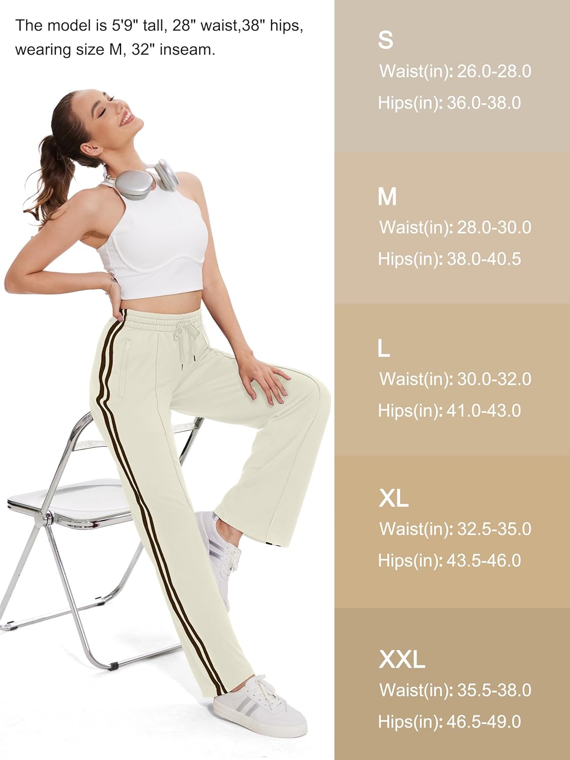 Tapata Women's Track Pants - Loose Straight Leg Jogging Sweatpants | Warm-Up Athletic Wear