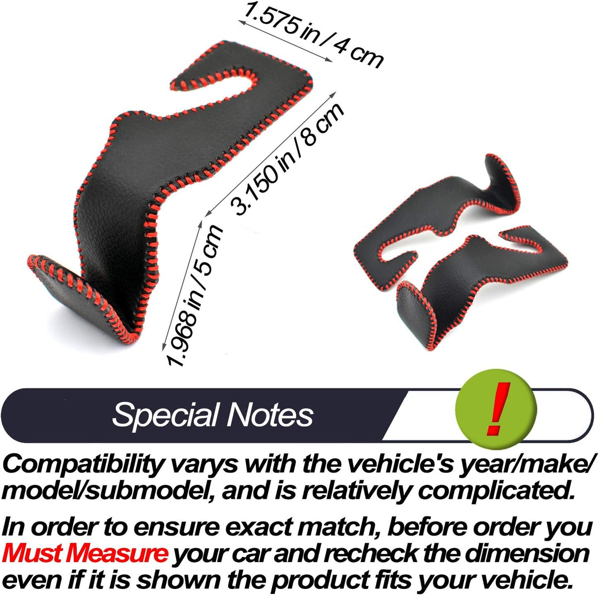 MECHCOS Car Seat Headrest Hooks for Car Back Seat Organizer Hanger Storage Hook Holder for Car SUV Organization Purse Shopping Groceries Bag Handbag, Black &amp; Red, 2 Pack