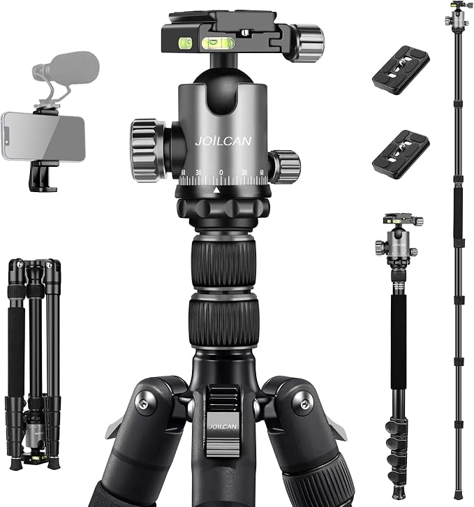 JOILCAN Tripod for Camera, Heavy Duty Travel Tripods for Spotting Scope