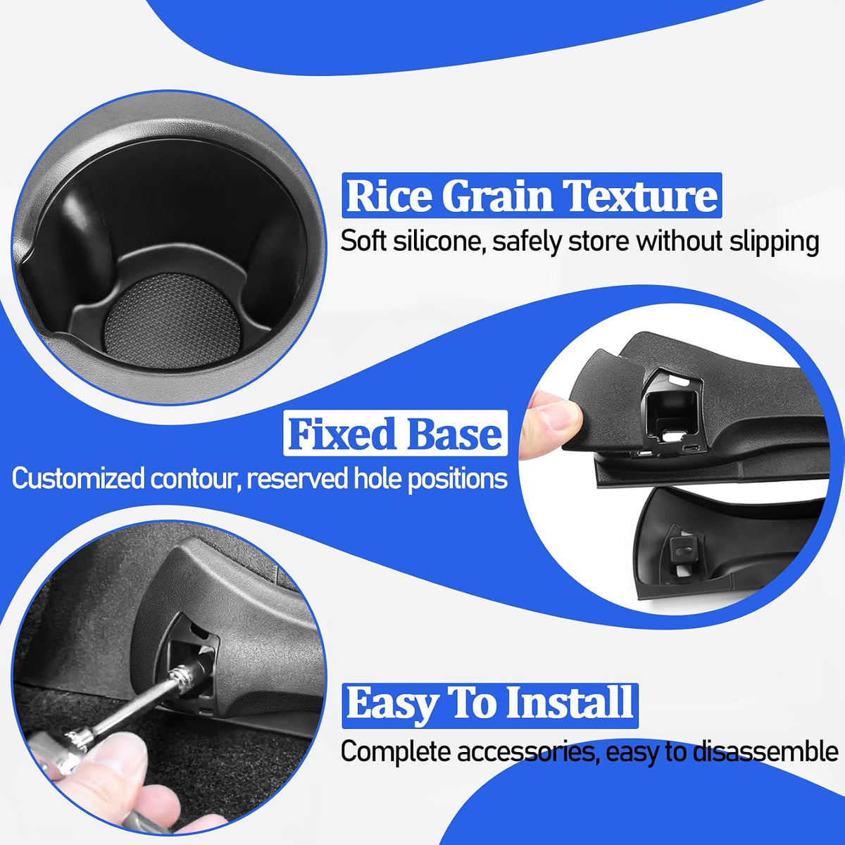 Removable Rear Cup Holder for Ford Bronco 2021 2022 2023 2024 2/4 Door Bronco Accessories,Upgrade Rear Seat Cup Holder Expander Insert Organizer Water Drink Holders for Interior Accessories