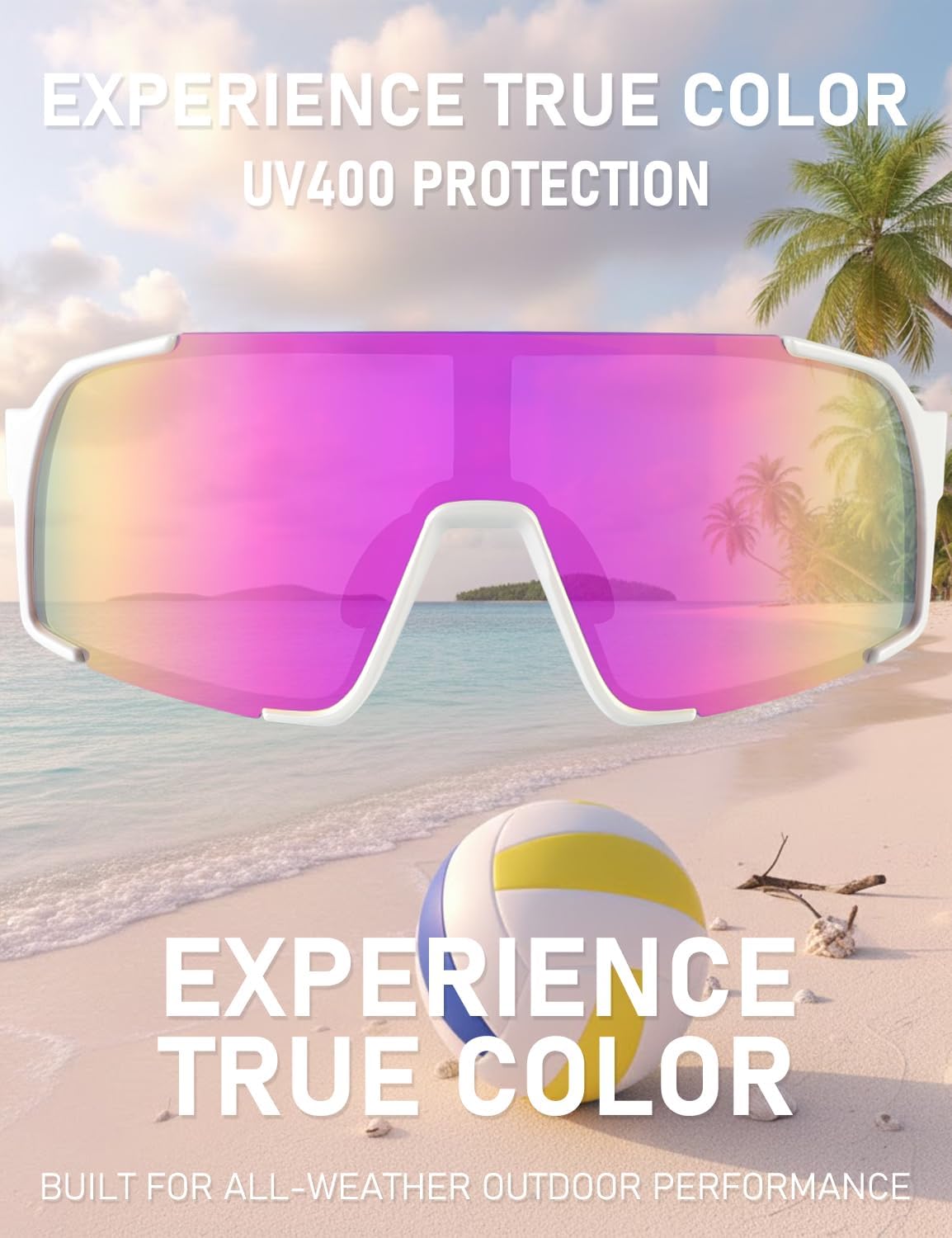 OULAIQI Sports Sunglasses - UV Protection Cycling Glasses for Men & Women | Ideal for Running, Softball, Hiking