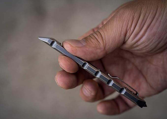 TEC Accessories Ti-Pry Mini Pry Bar Keychain - Pocket Pry Bar EDC Prybar Titanium Tool - Durable and Lightweight Mini Prybar Gear Bottle Opener Multi Tool for Men and Women (Pocket Edition)