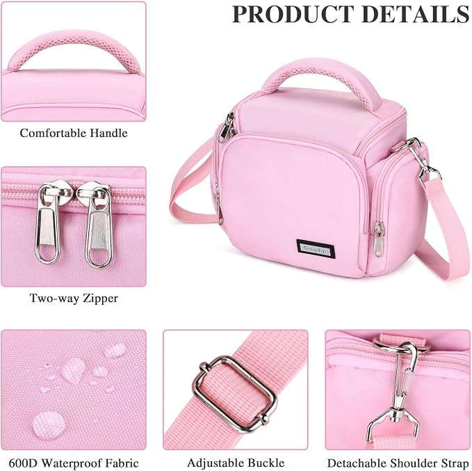 G-raphy Camera Bag Case Pink Small Photography Bags DSLR SLR MIRRORLESS BAG