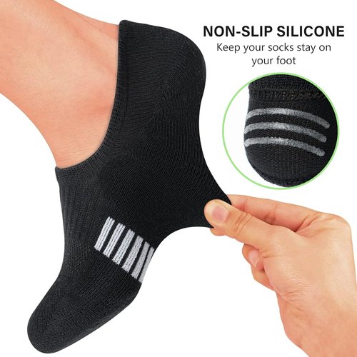 Amutost No Show Socks - Women's Athletic Cushion Ankle Footies | 5-6 Pairs for Ultimate Comfort