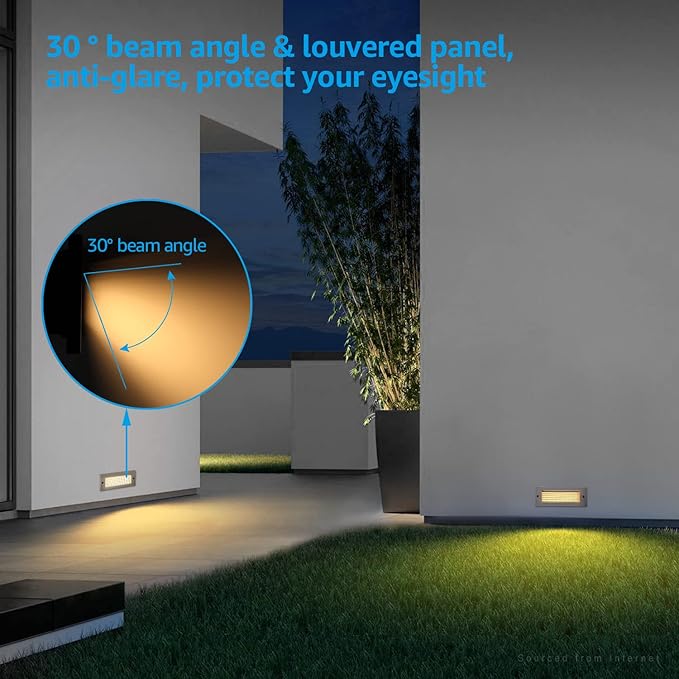 LEONLITE Update 5CCT LED Step Lights 120V-277V, Dimmable 4.5W 300LM Anti-Glare LED Deck Steps Stair Lights Outdoor, 1800K2700K3000K4000K5000K, CRI 90 & ETL, IP65 Waterproof, Satin Nickel