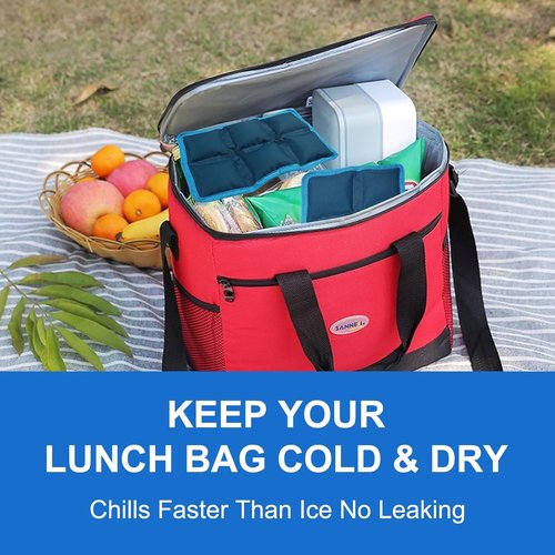 Blobuste Ice Packs - 4PCS Reusable Flexible Gel Cold Packs | BPA-Free Leakproof for Lunch Boxes & Coolers