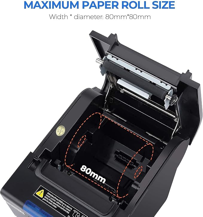 MUNBYN Receipt Printer P068, 3 1/8" 80mm Direct Thermal Printer, POS Printer
