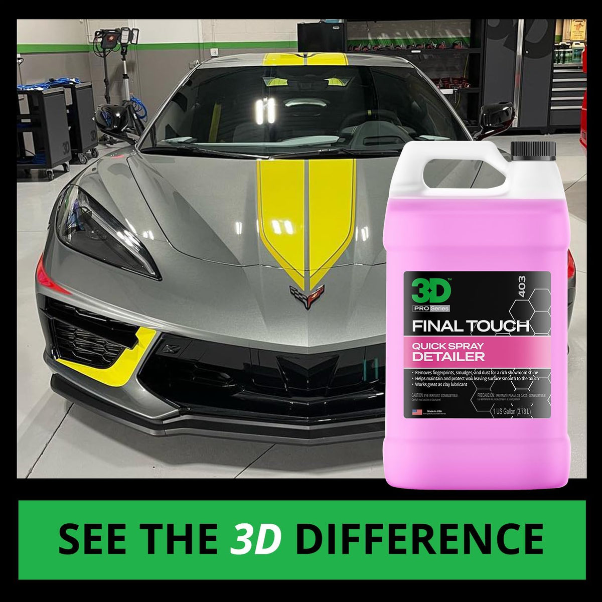 3D Final Touch Quick Detail Spray - Easy Spray On, Wipe Off Showroom Shine 1 Gallon