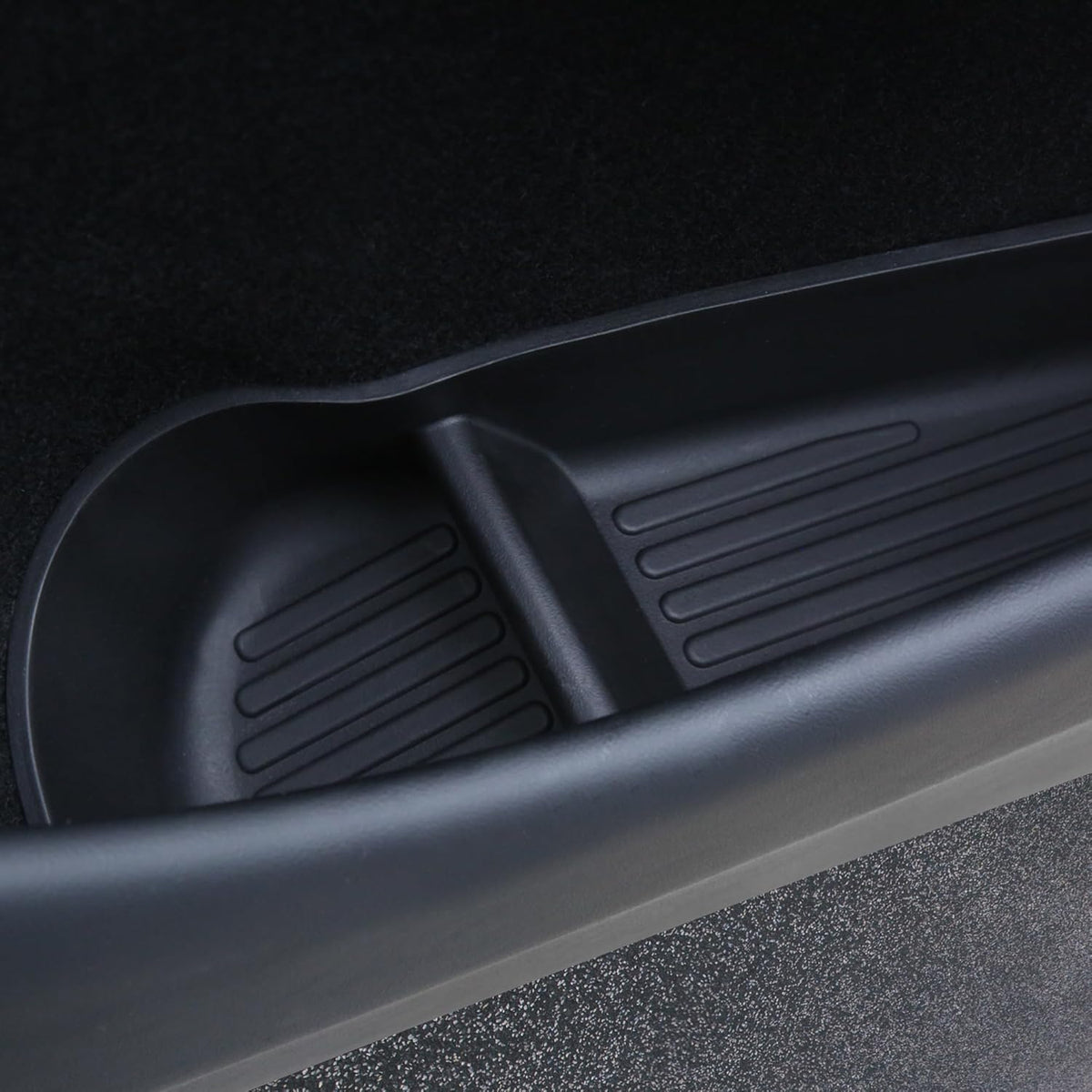4PCS Car Door Organizer Tray for Tesla Model Y Juniper 2026 2025 Door Side Storage Box for Juniper Accessories Door Pocket Liners TPE Front & Rear Side Organizer Tray Protector Liner