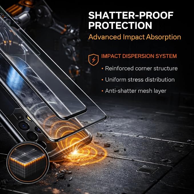 2 Pack Galaxy S21 Ultra Screen Protector, HD Clear Tempered Glass, 2 Pack
