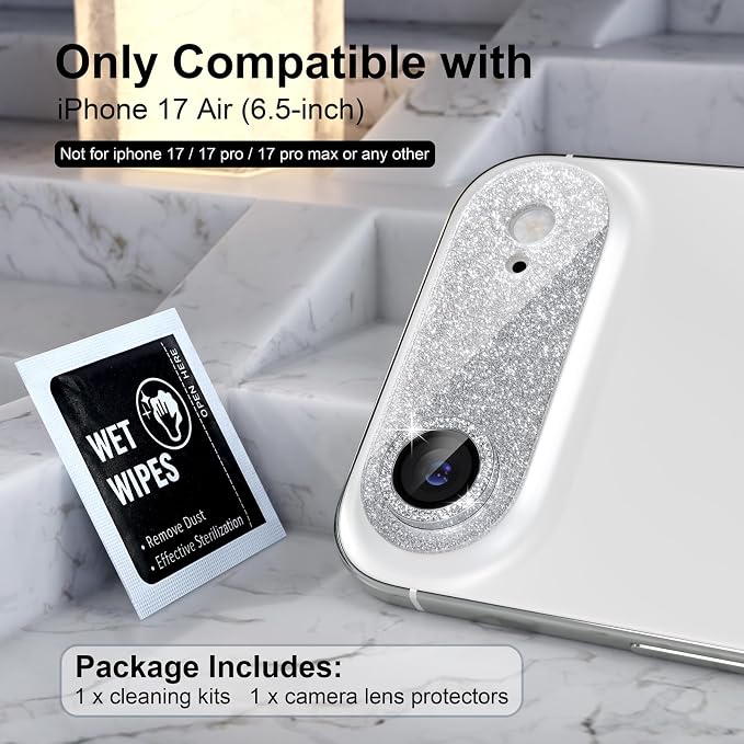 Choiche Compatible for iPhone 17 Air Camera Lens Protector, Bling Camera Cover