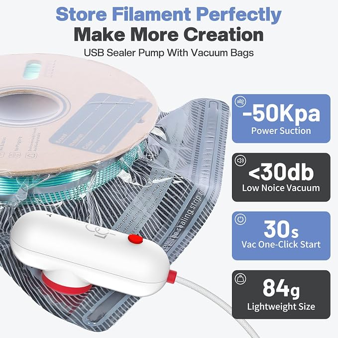 Vacbird 30pcs Filament Storage Bags Light-Proof Vacuum Storage Kit