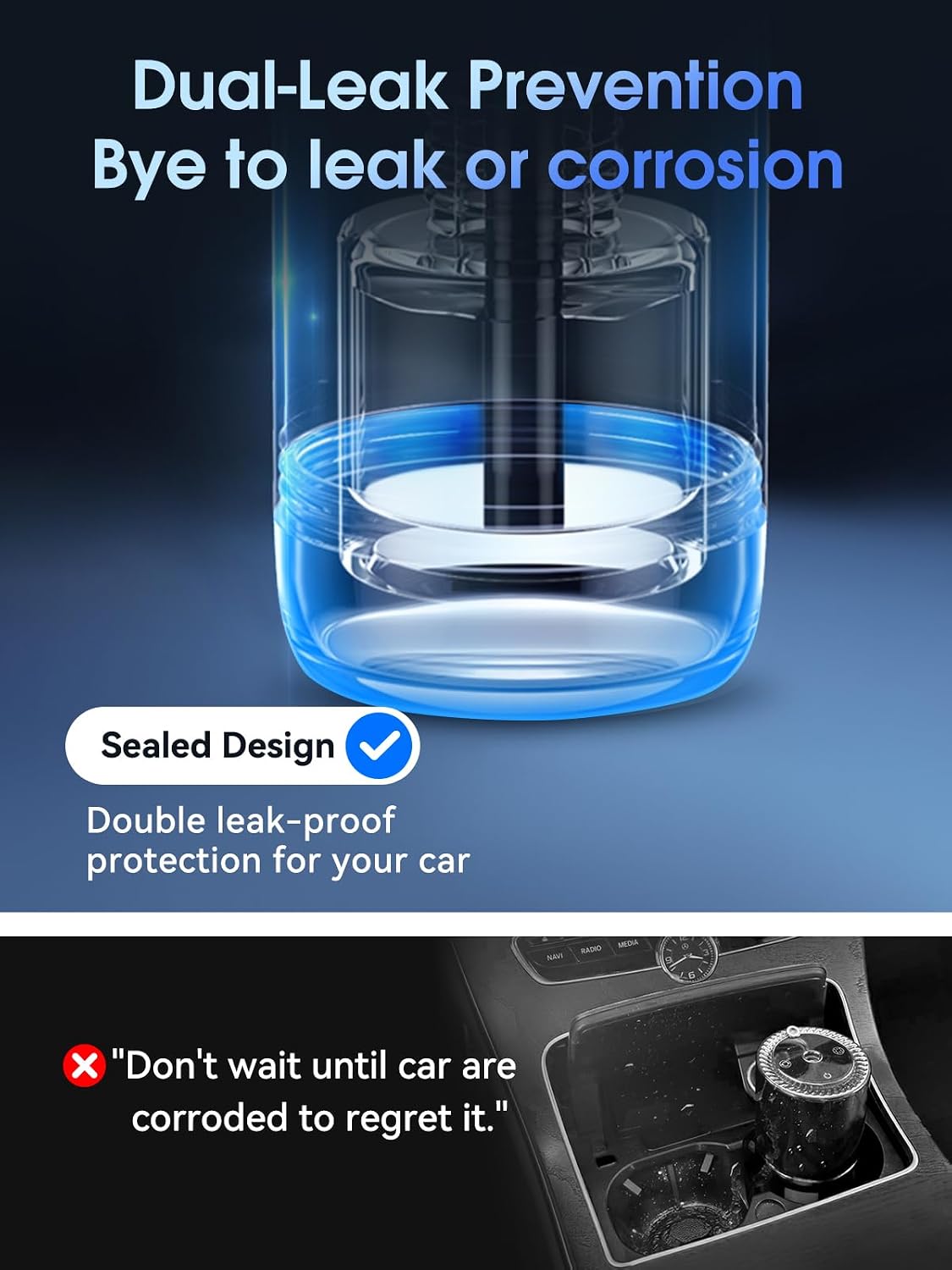 Ceeniu Smart Car Air Fresheners, New Smell Experience By Ultrasonic Mist, Auto On/Off, Powerful Built-in Battery, Natural Fragrance, Adjustable Car freshener, Cologne Scent