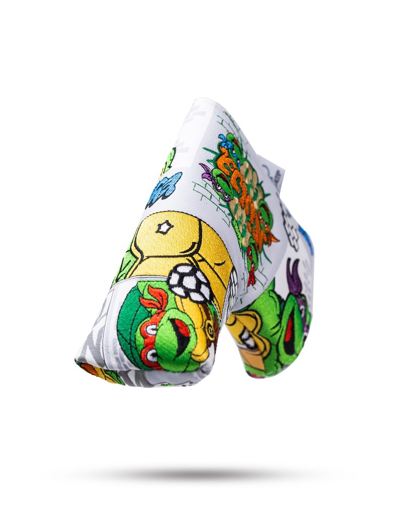 Pins & Aces TMNT Head Cover - Premium, Hand-Made Leather Headcover - Teenage Mutant Ninja Turtle Comic Strip, Tour Quality Golf Club Cover - Style and Customize You Golf Bag (Blade)