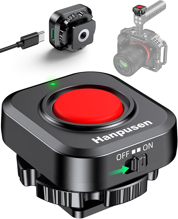 Wireless Rechargeable Camera Video Recording Remote Control, One-Press Video
