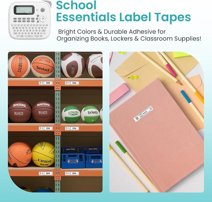 Label Maker Machine with 4 Tapes, D210s Labelmaker, Replacement