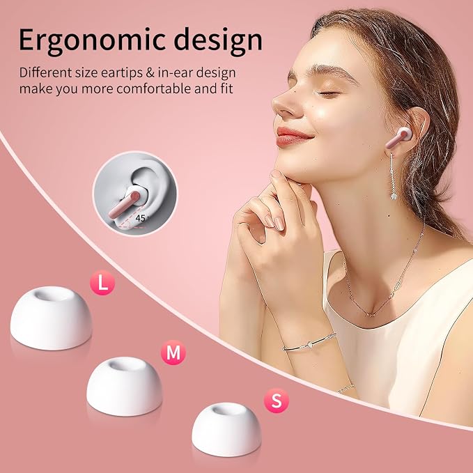 Wekily Wireless Earbuds, Bluetooth 5.3 Headphones LED Power Display, 2025 New Wireless Earphones, 4 ENC Noise Cancelling Mic, HiFi Stereo, 48H Playtime Mini Case IP7 Waterproof for iOS Android