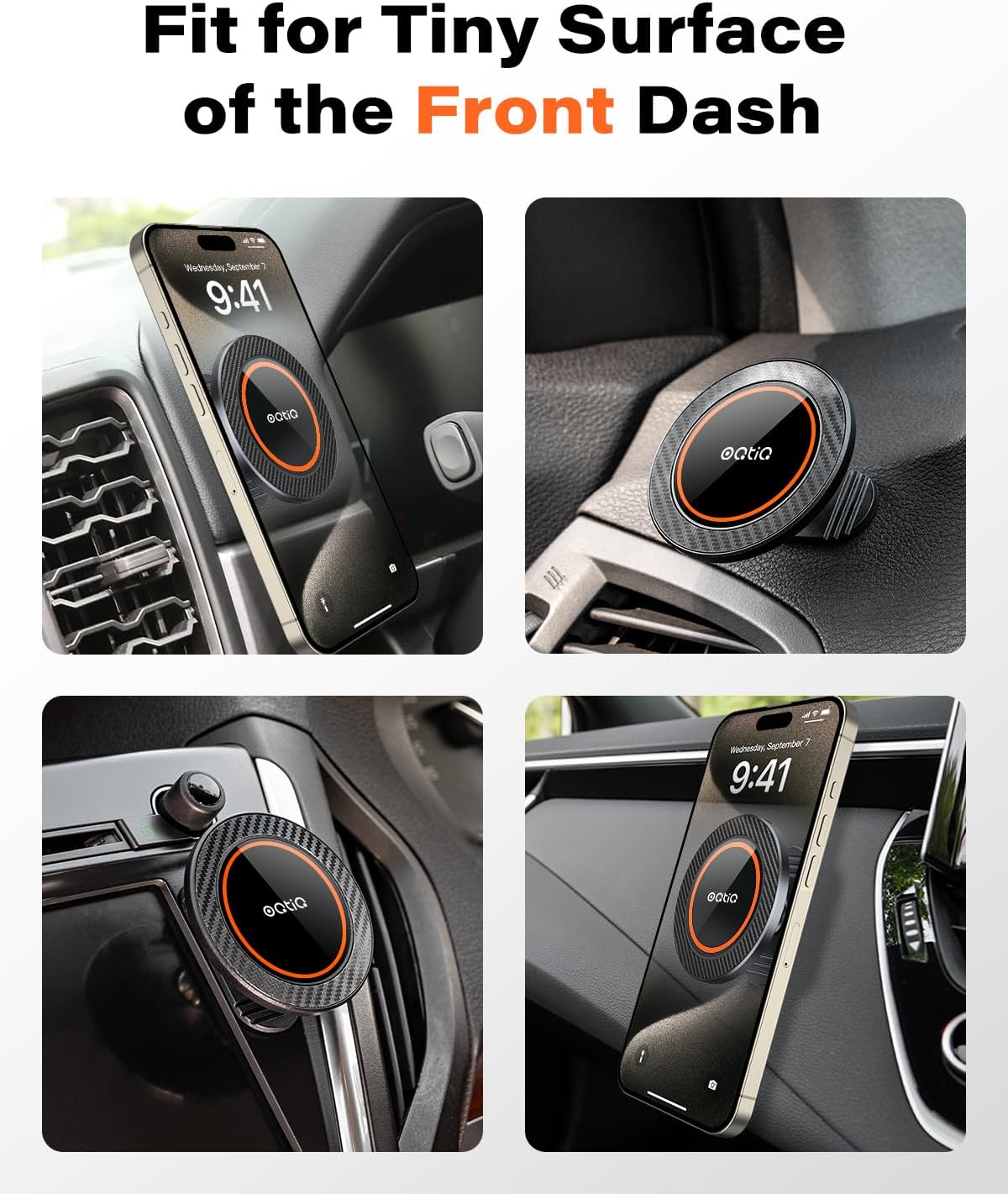 OQTIQ for MagSafe Car Mount with 17 N54 Magnets, Dashboard Phone Holder