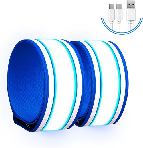Fokia Kunbio LED Armband - Light Up Safety Gear for Night Running | Rechargeable & Adjustable for All Ages