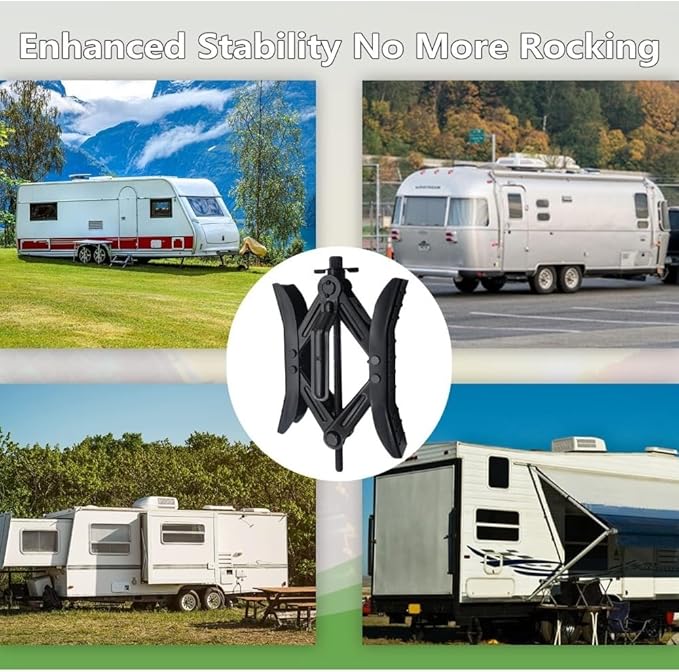 Gotuvs Wheel Chock X Shaped RV Chocks Stabilizer for Travel Trailer,Anti-Move Tire Wheel Chock with Accessories-Pair Accessories Wrench Adjustable 3.5"-10.5" （2 Pack） Black