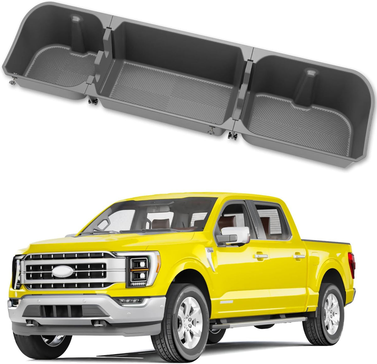 Under Seat Storage Box for Ford F150 F-150 2015-2026 SuperCrew/Crew Cab