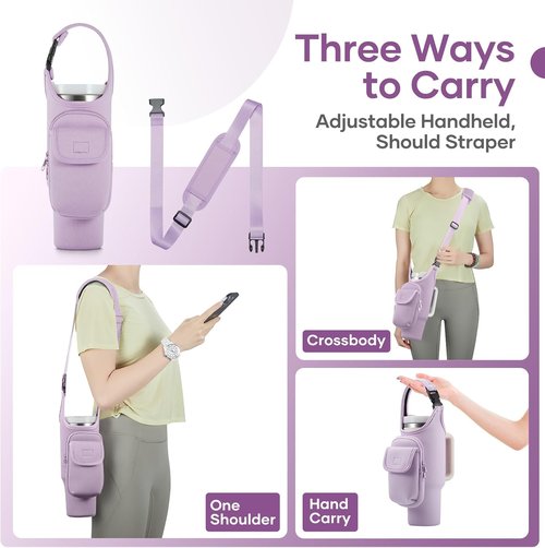 Bufilea Carrier Bag - Insulated Neoprene Crossbody Bag with Phone Holder for Stanley 40/30oz Tumblers