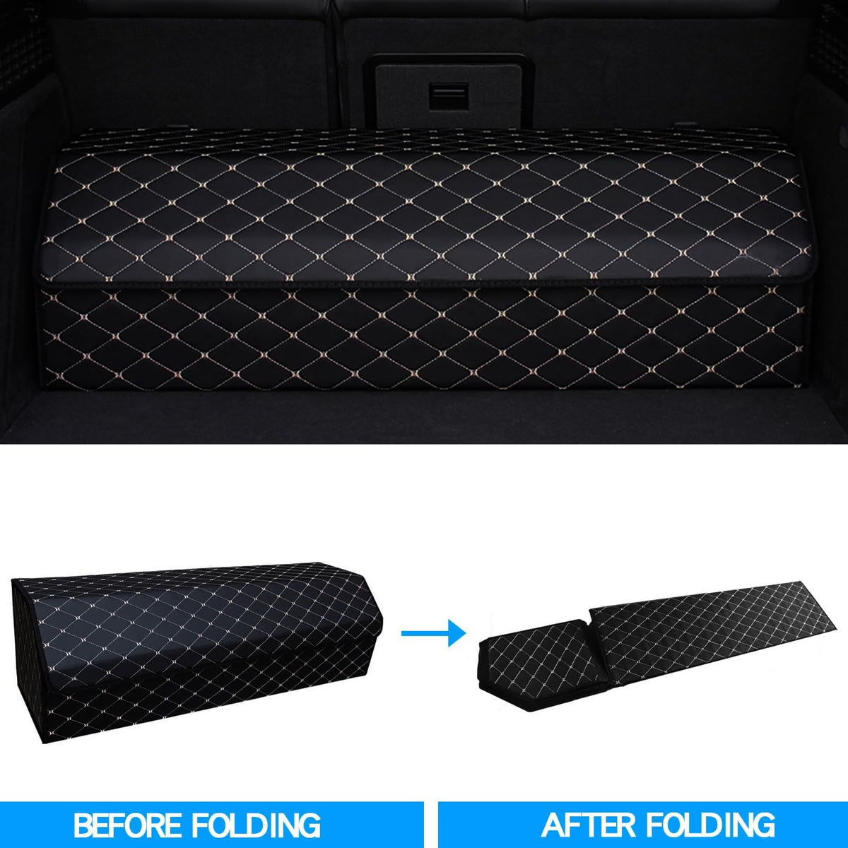Car Trunk Organizer for Buick Enclave - Custom Fit,4-Layer Cover,Leather,Large Space Outdoor Trunk Organizer,All-Season Use for Buick Enclave 2025