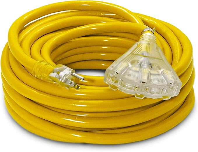 50 ft 10 Gauge Extension Cord - Outdoor Extension Cord Waterproof - Heavy Duty Outdoor Extension Cords 50 ft with Multiple Outlets - Watts Wire - 50' Grounded - extensiones electricas