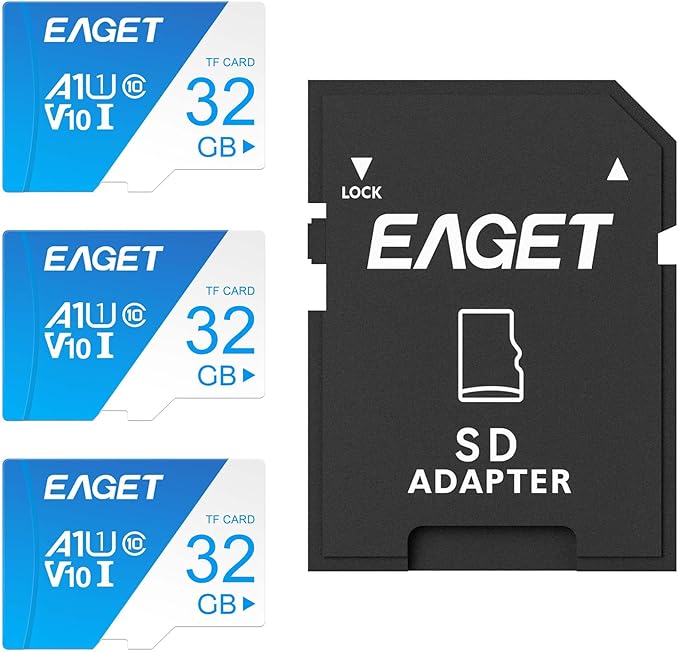 EAGET 3-Pack 32GB TF Memory Card Up to 100MB/s Read 30MB/s Write