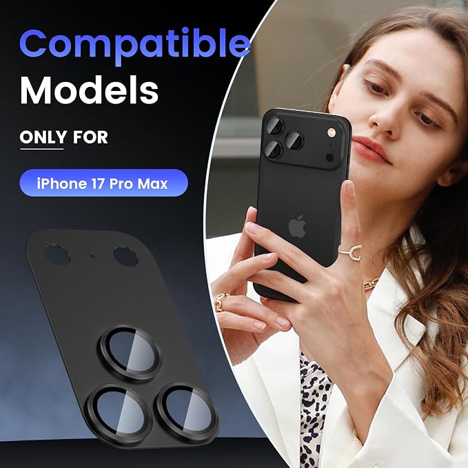 Tensea for iPhone 17 Pro Max Camera Lens Protector, Metal Aluminum Alloy