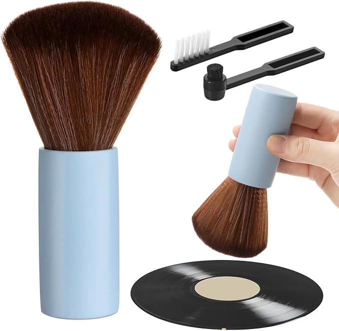 Ziliny 3 Pcs Vinyl Record Cleaning Brush Wooden Anti Static Dust Record Vinyl