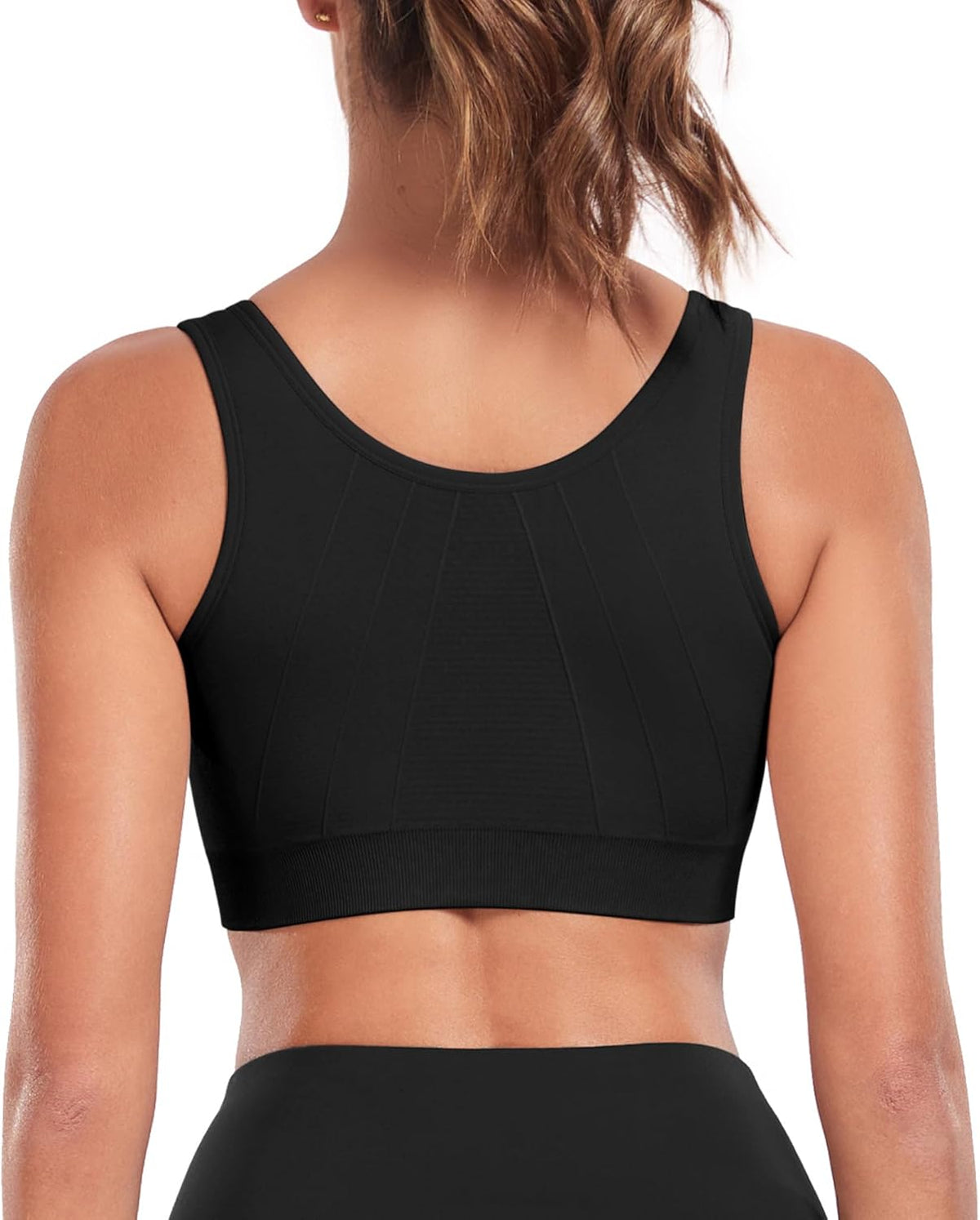 Skiennix Women's Zip Front Sports Bra - Wireless Post-Surgery Support for Active Yoga | Comfortable Fit