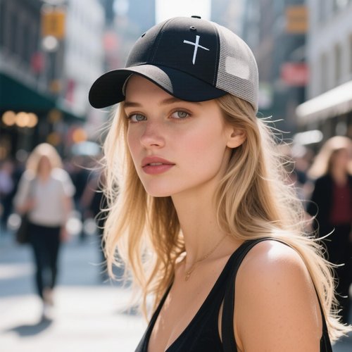 LUDUEIKSW Christian Hats for Men Women, Jesus Cross Trucker Hat Christian Religious Gifts, Black