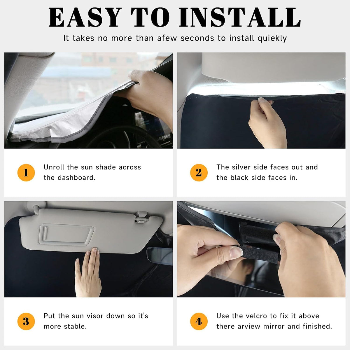 Car Windshield Sun Shade for Chevy 2014-2018 Silverado 1500 & for GMC 2014-2018 Sierra 1500 Accessories (OEM Design) Reflective Foldable Heat Insulation Sunshade for Ultimate Protection