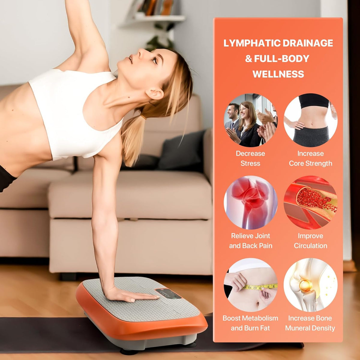 Skiennix Vibration Plate Exercise Machine - Full Body Shaker with 99 Adjustable Speeds for Weight Loss & Fitness