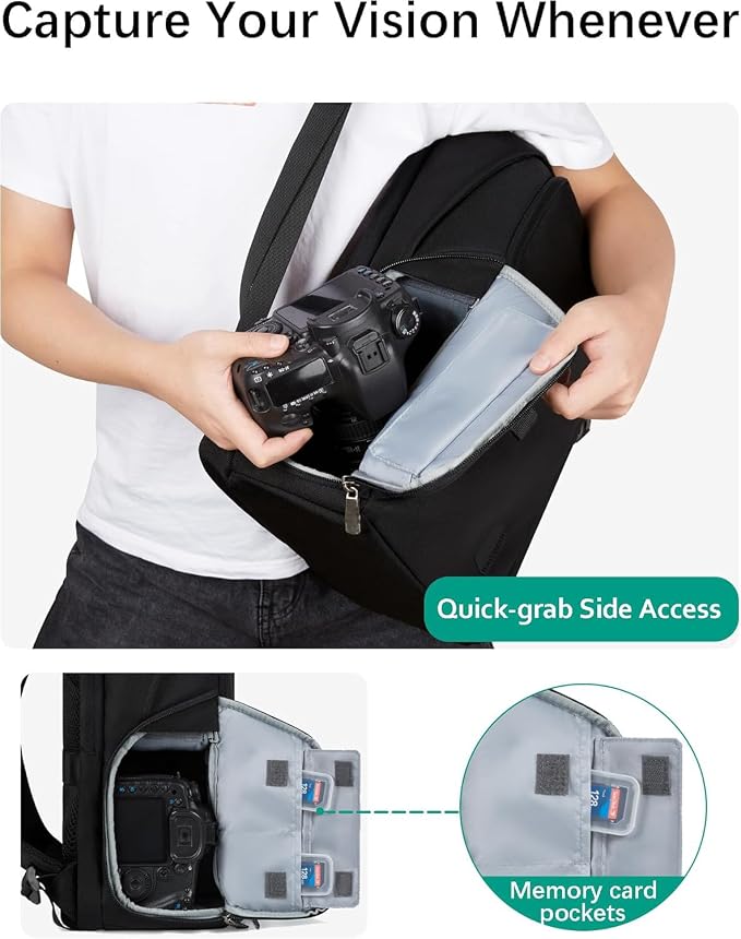 BAGSMART Camera Backpack, DSLR SLR Camera Bag Backpack Fits 15.6 Inch Laptop