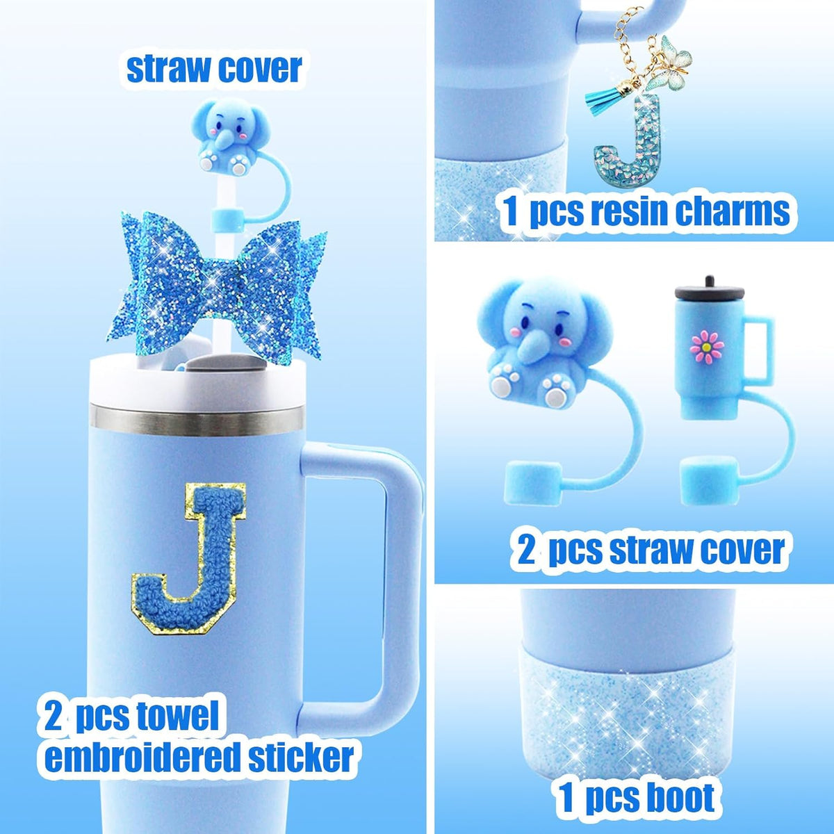 Stanley 9PCS Cup Accessories Set - Includes Straw Cover, Spill Proof Stopper & Handle Charm | Perfect for 30oz & 40oz Cups