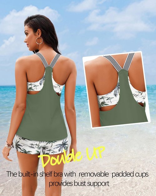 Daci Tankini Swimsuits for Women | 2025 2-Piece Bathing Suit with Tummy Control Shorts
