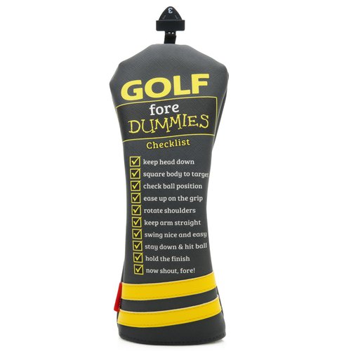 Funny Golf Fore Dummies Checklist Headcovers for Blade Putters Headcovers, Great Golfer Golf Gifts for Dad, Men, and Women (Fairway Wood)