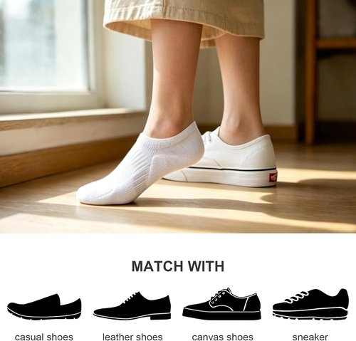 Amutost No Show Socks - Women's Athletic Cushion Ankle Footies | 5-6 Pairs for Ultimate Comfort