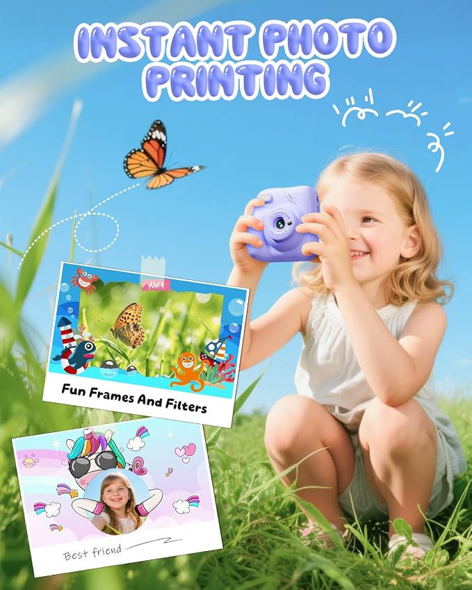 Kids Camera Instant Print, 1080P HD Kids Instant Camera