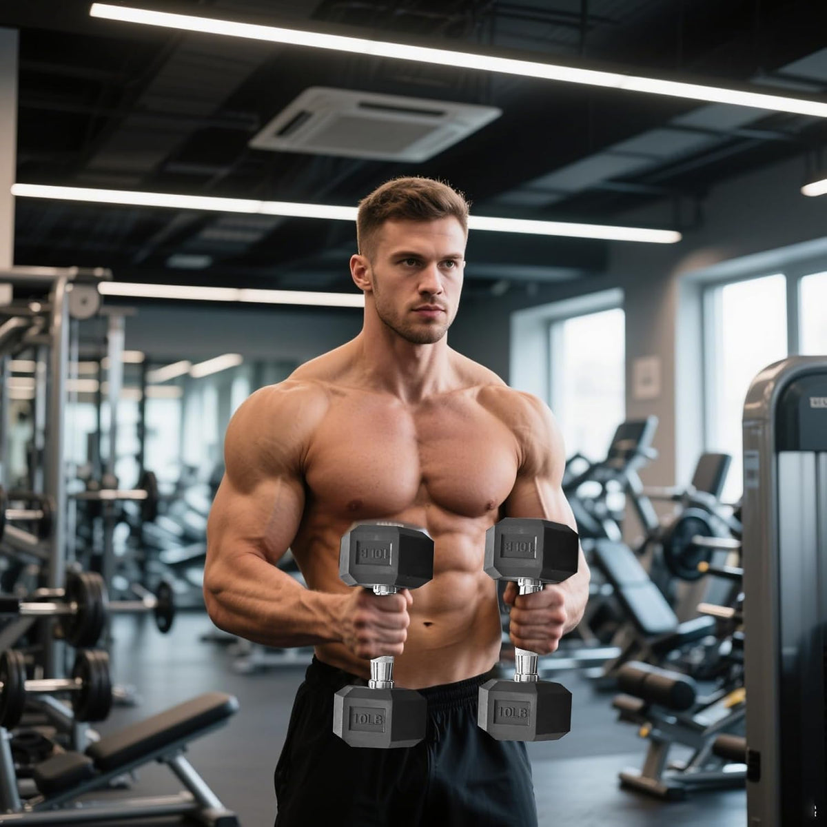 Rubber Hex Dumbbell Set | 15 lb - 550 lb Heavy-Duty Free Weights for Home Gym Strength Training