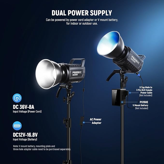 NEEWER 230W High Power RGB LED Video Light, APP/2.4G Control, 2500K-7500K