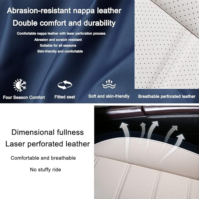 Leather Car Seat Covers for Volkswagen Golf SportWagen 2015-2019,Waterproof Soft Seat Covers,Interior Accessories Seat Covers Protector Airbag Compatible(5pcs Black&Coffee Standard)