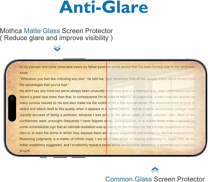 Mothca 2 Pack Matte Glass Screen Protector