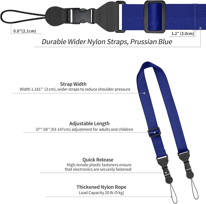 FIEIL Adjustable Shoulder Strap, Nylon Camera Strap, Comfortable Neck Strap