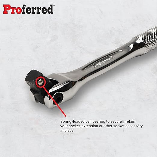 Proferred S42101 Cobra Flex Handle, Breaker Bar, 3/8" Drive, 8", Chrome