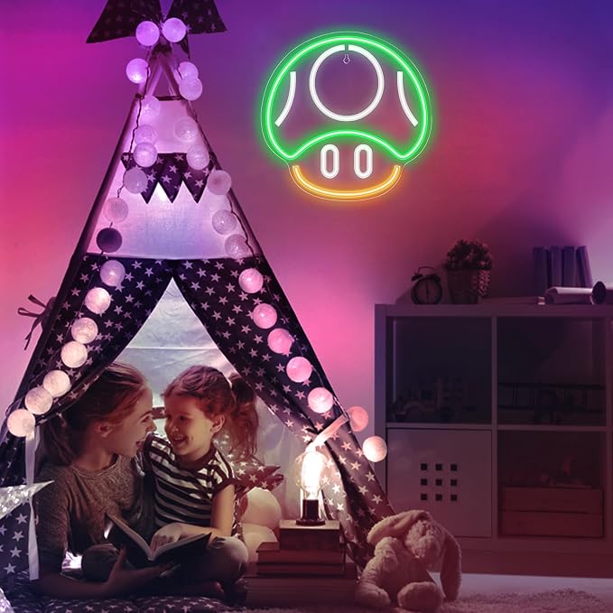 Kavaas Gaming Neon Sign, Mushroom Neon Sign